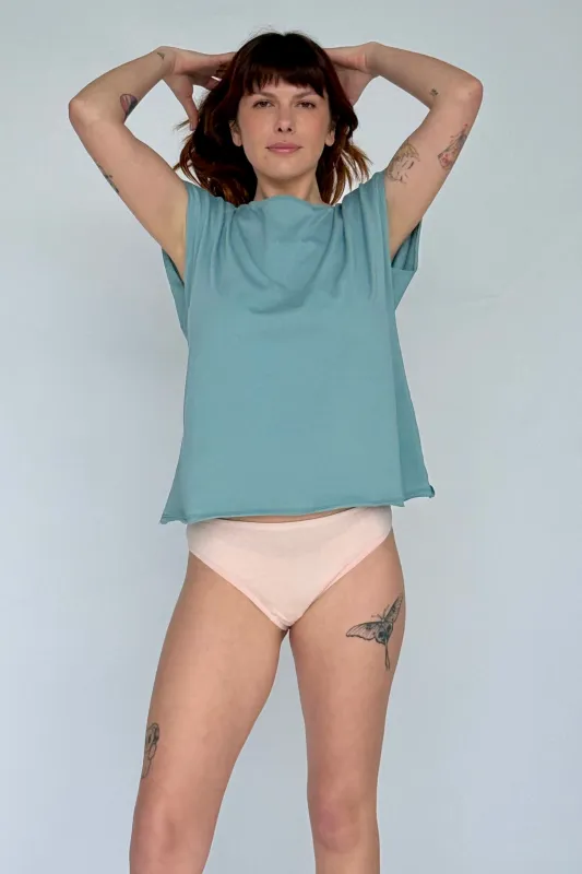 High-Leg Briefs - Vintage Peach Tencel sold by The Very Good Bra