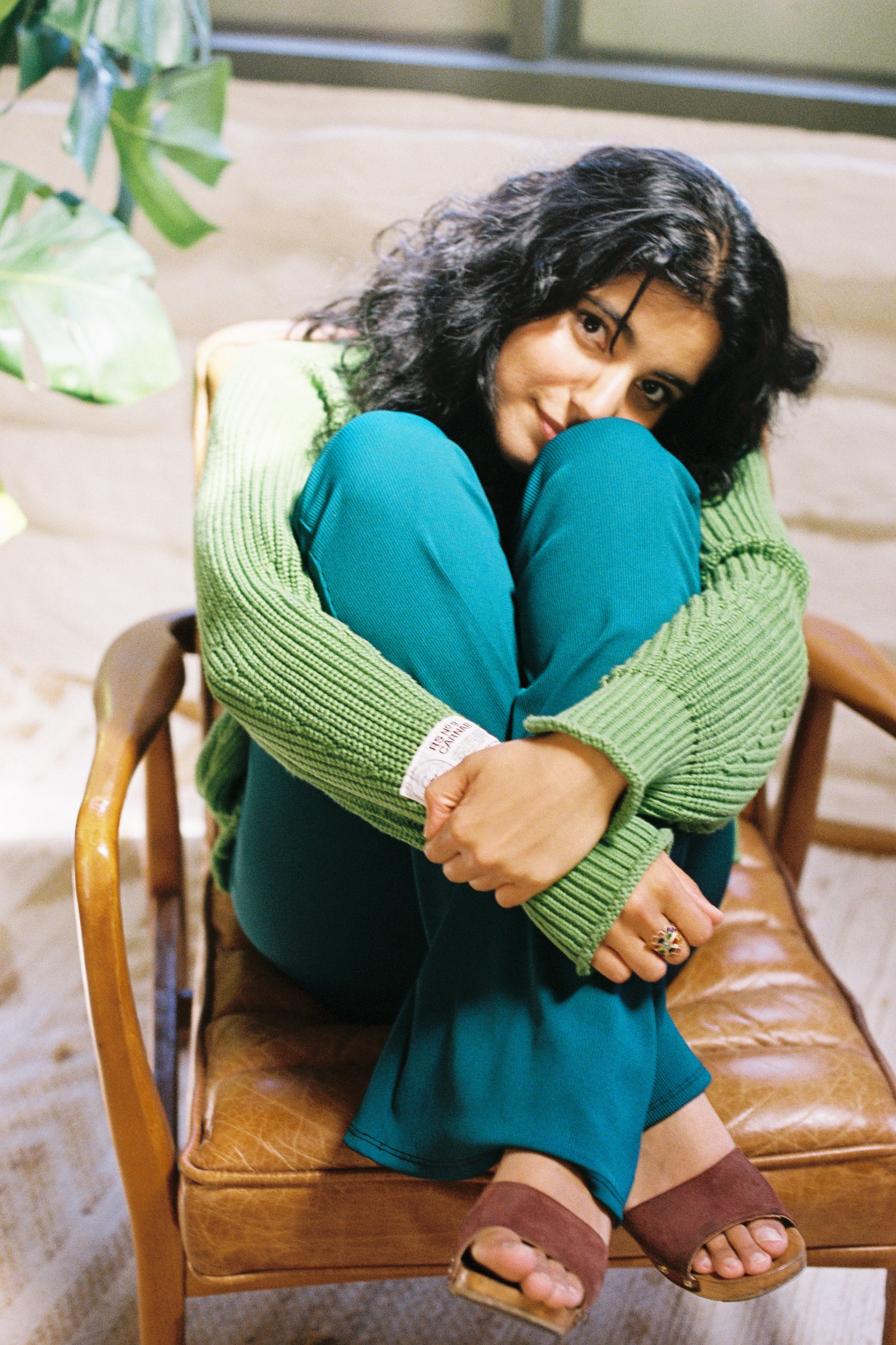 Ribbed Flares in Teal Green - Recycled Fabric sold by Flare Street product image thumbnail 2