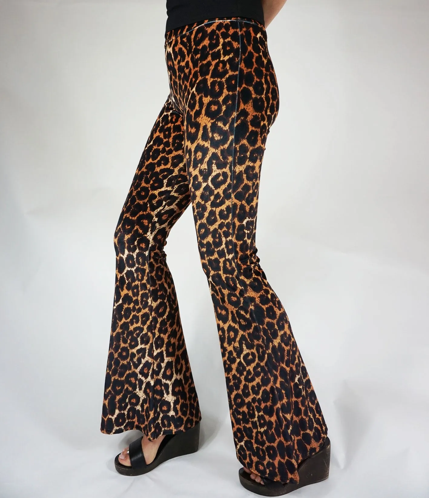 Leopard Print Velvet Flares - Exclusive Design sold by Flare Street product image thumbnail 3