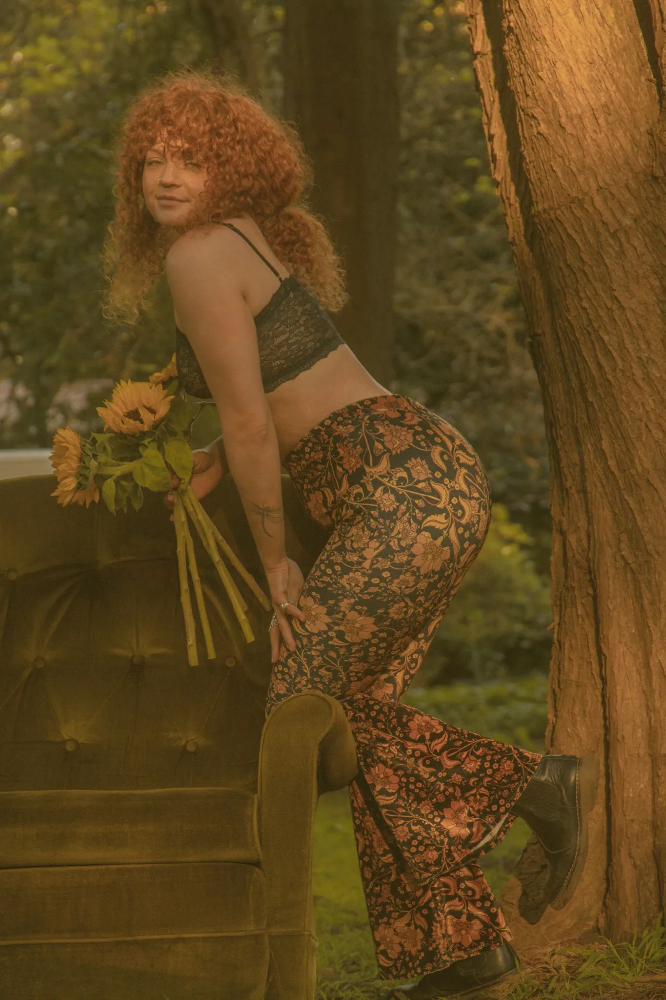 Donyale Flares - Golden Brown Velvet sold by Flare Street product image thumbnail 4