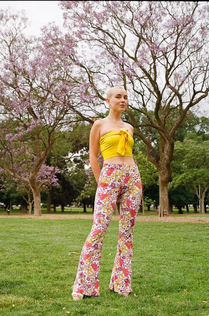 Donyale Flares - Fuschia & Marigold Velvet sold by Flare Street product image thumbnail 2