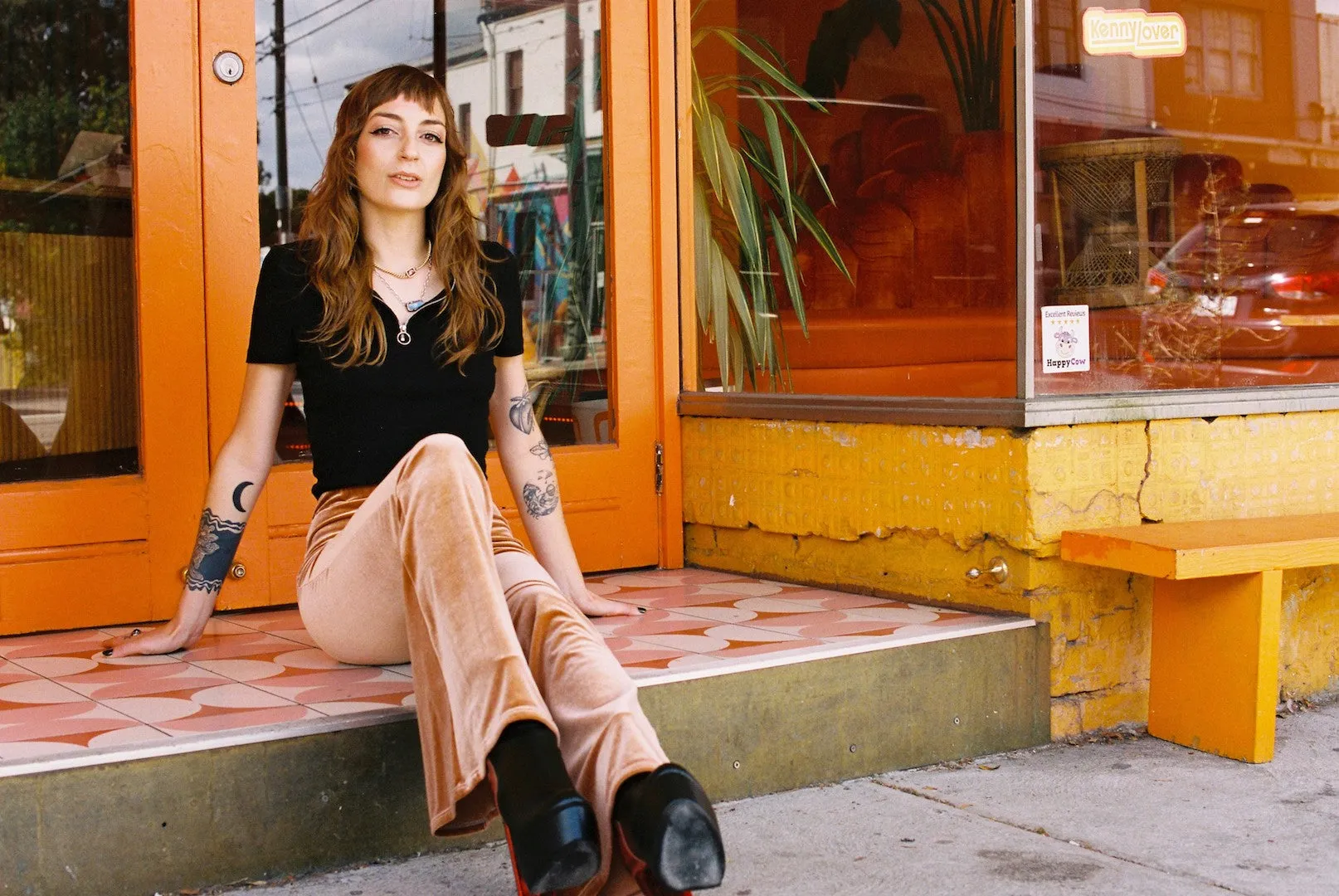 Copper Burnt Orange Plain Velvet Flares sold by Flare Street product image thumbnail 3