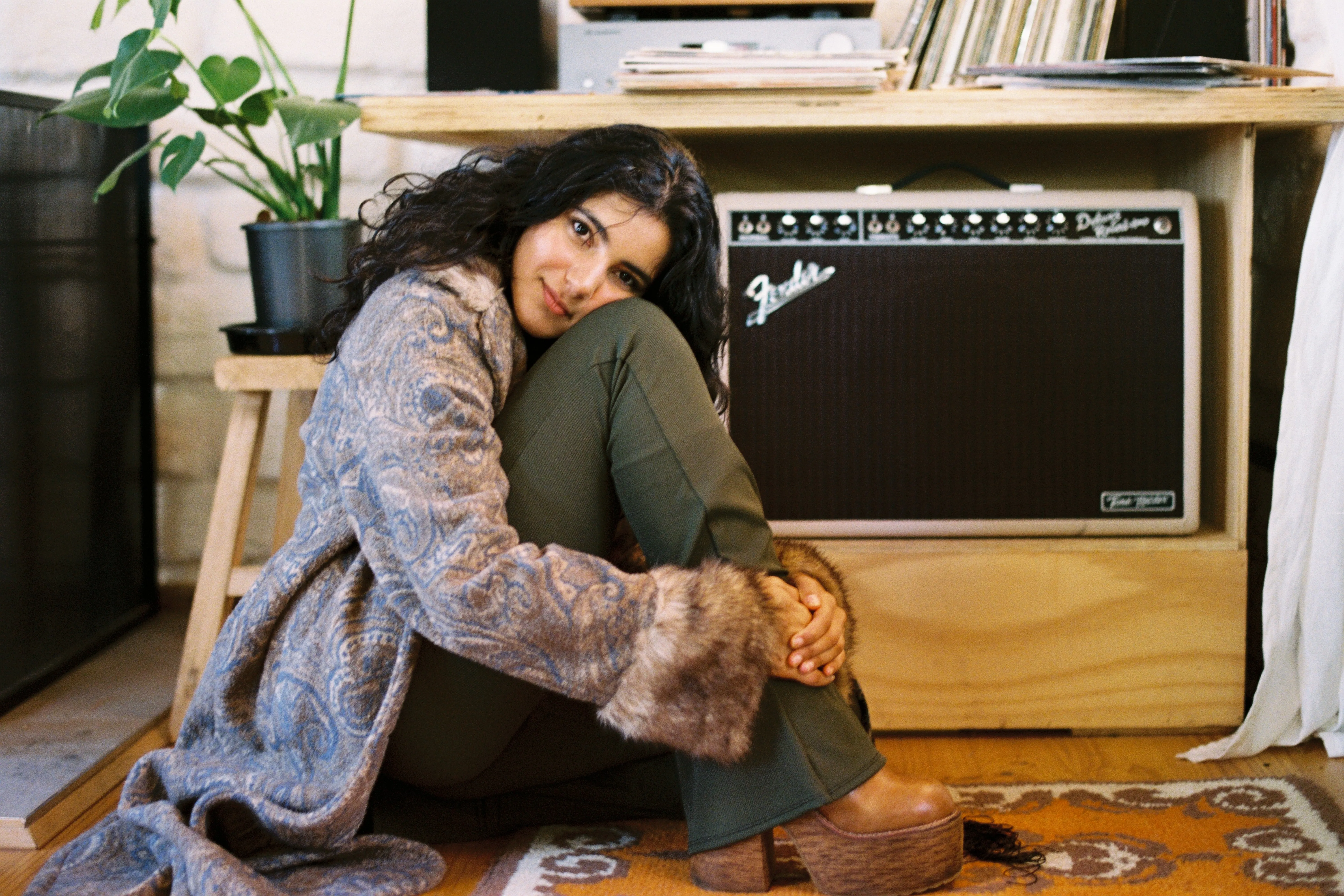 Ribbed Flares in Olive Green - Recycled Fabric sold by Flare Street