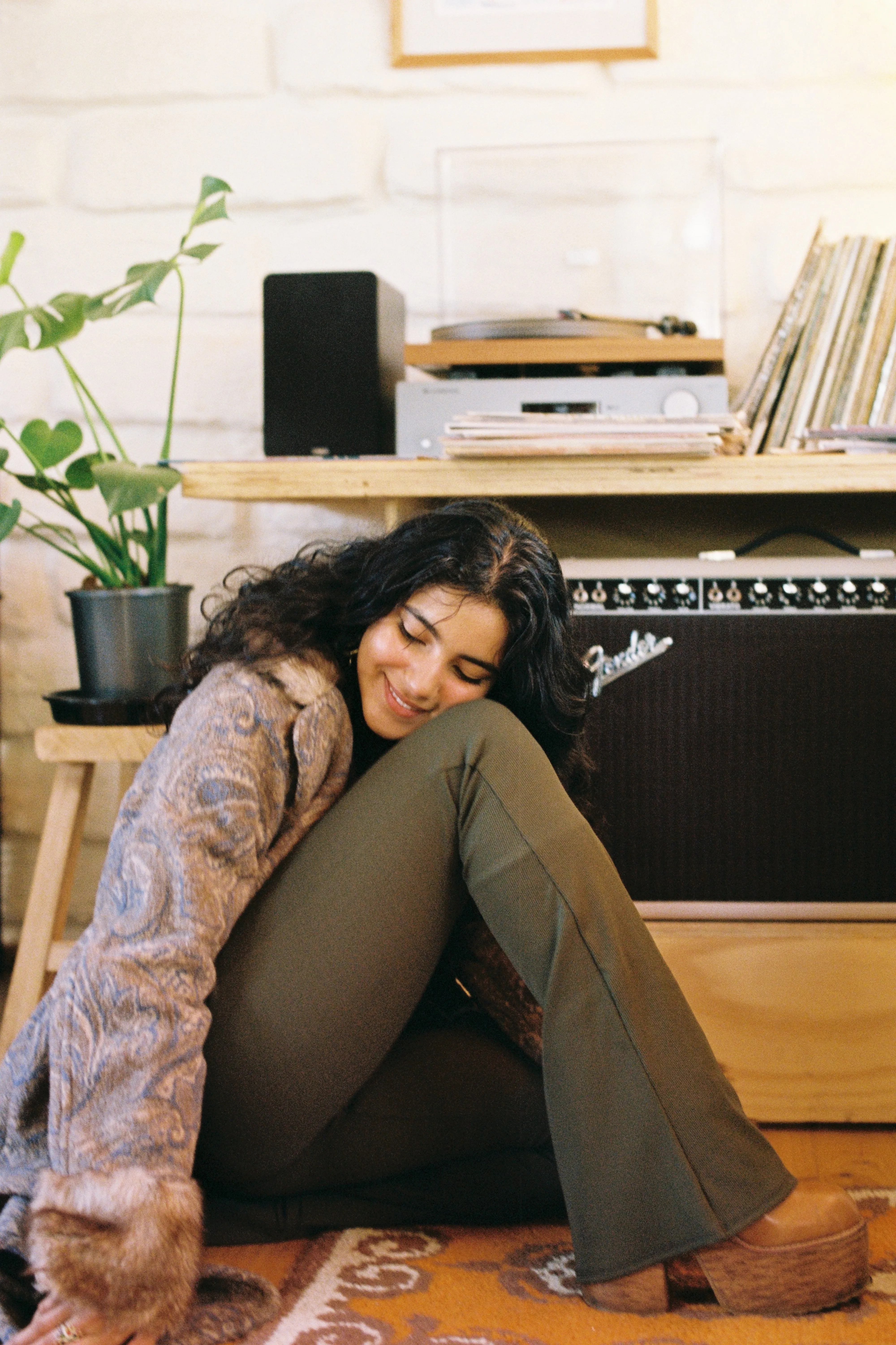 Ribbed Flares in Olive Green - Recycled Fabric sold by Flare Street product image thumbnail 5