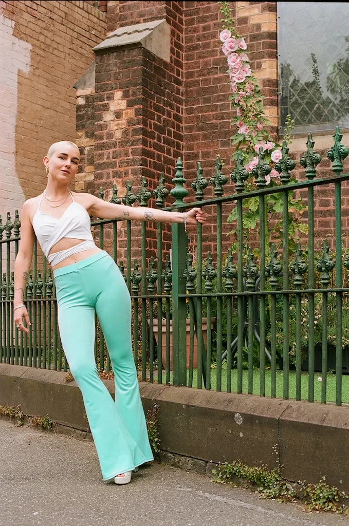Green Turquoise Velvet Flares sold by Flare Street product image thumbnail 3