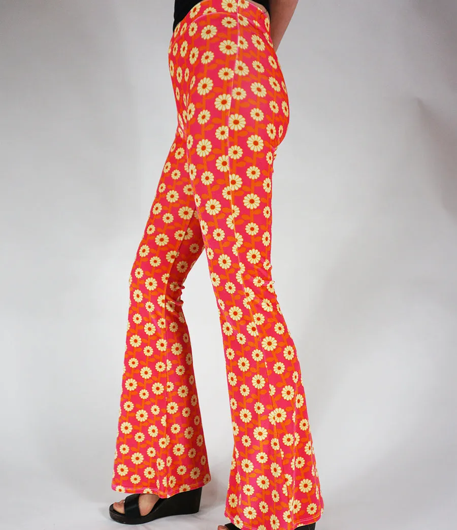 Daisy Chain Flares - Cream and Pink Velvet sold by Flare Street product image thumbnail 3