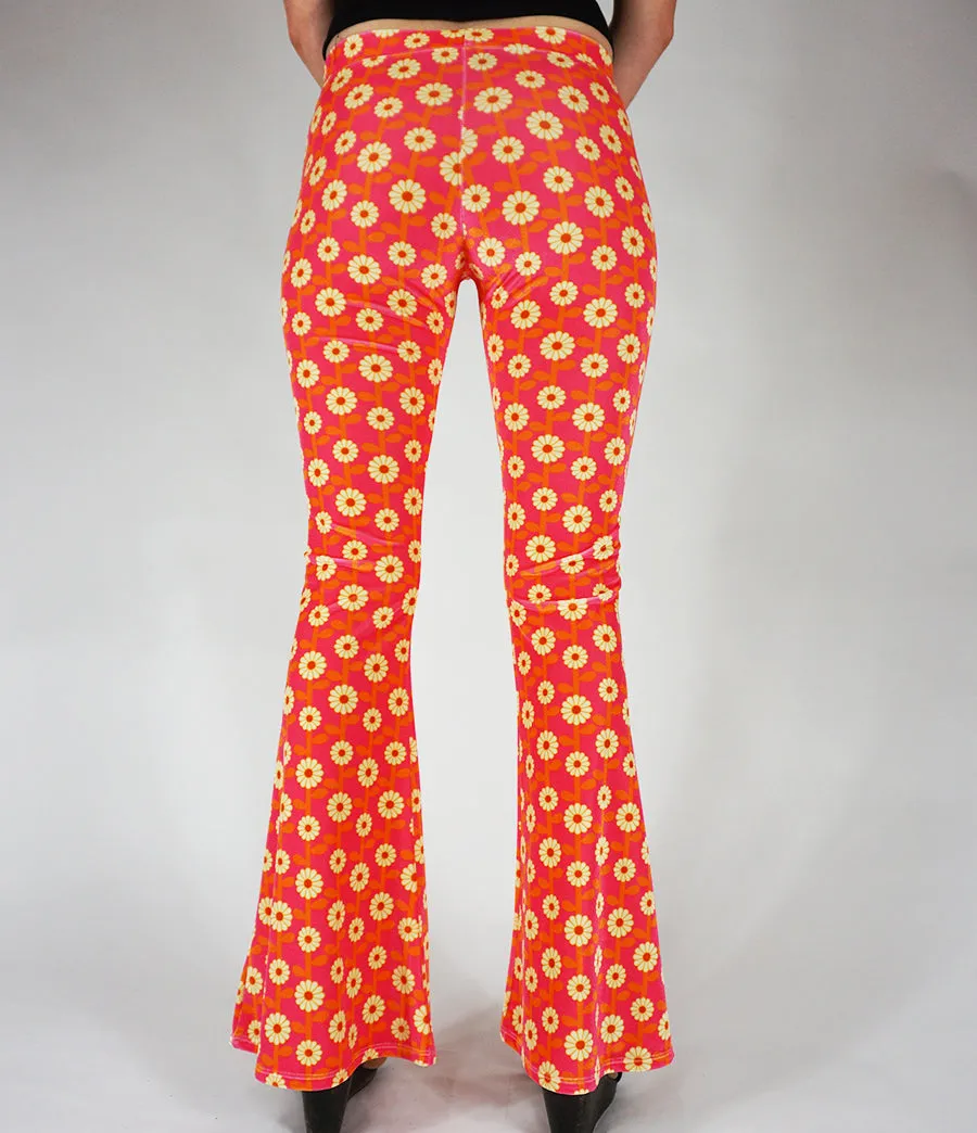 Daisy Chain Flares - Cream and Pink Velvet sold by Flare Street product image thumbnail 4