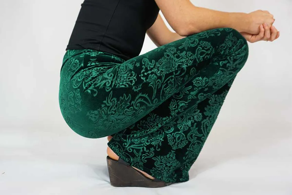 Faerydae Flares - Emerald Green Velvet sold by Flare Street