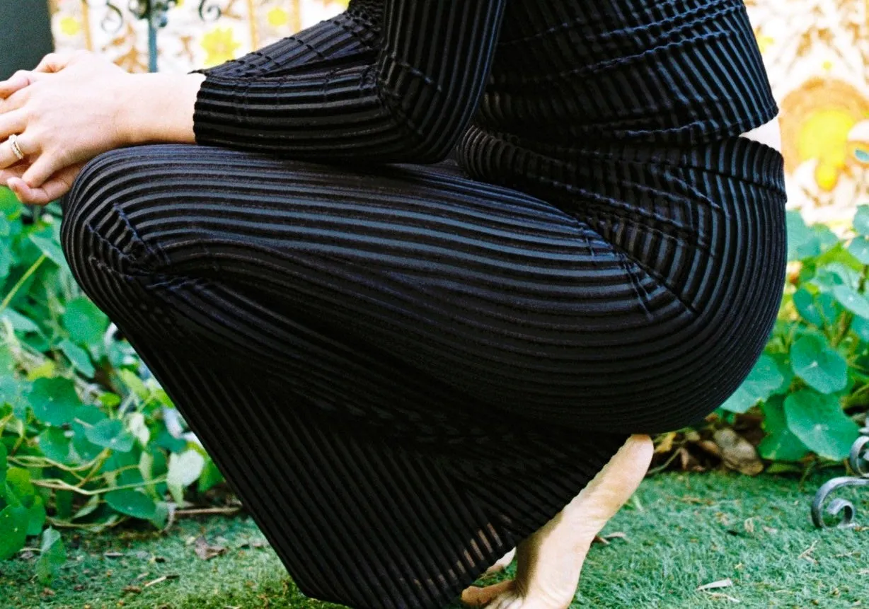 Black Velvet Pinstripe Burnout Flares sold by Flare Street product image thumbnail 2