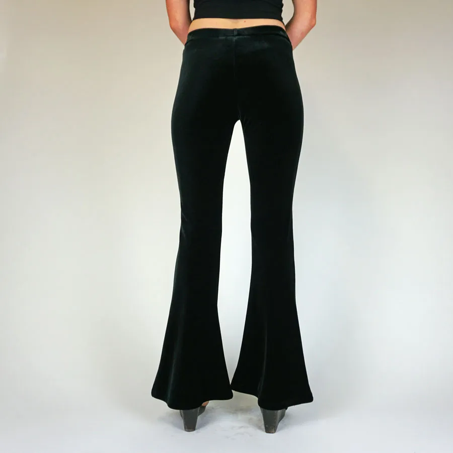 Black Plain Velvet Flares sold by Flare Street product image thumbnail 4