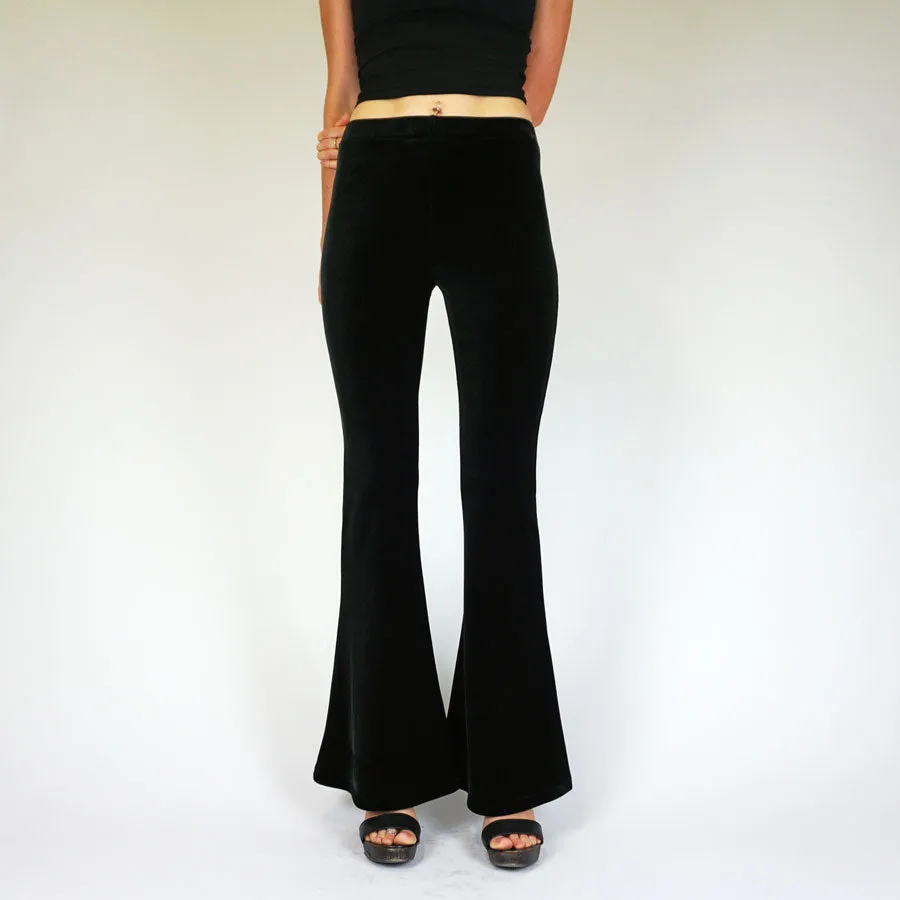Black Plain Velvet Flares sold by Flare Street product image thumbnail 2