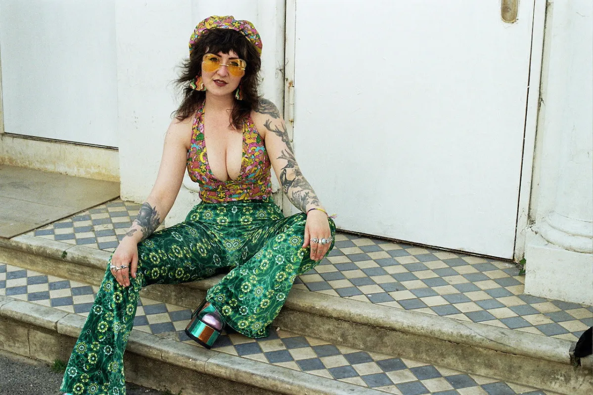 Odetta Flares in Green sold by Flare Street
