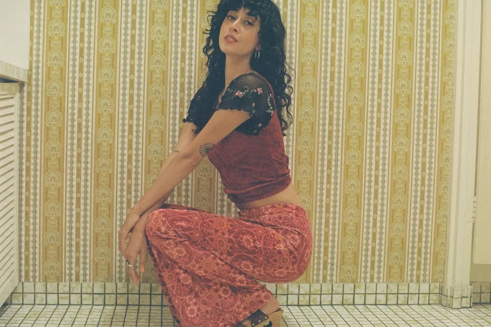 Odetta Flares in Pink sold by Flare Street