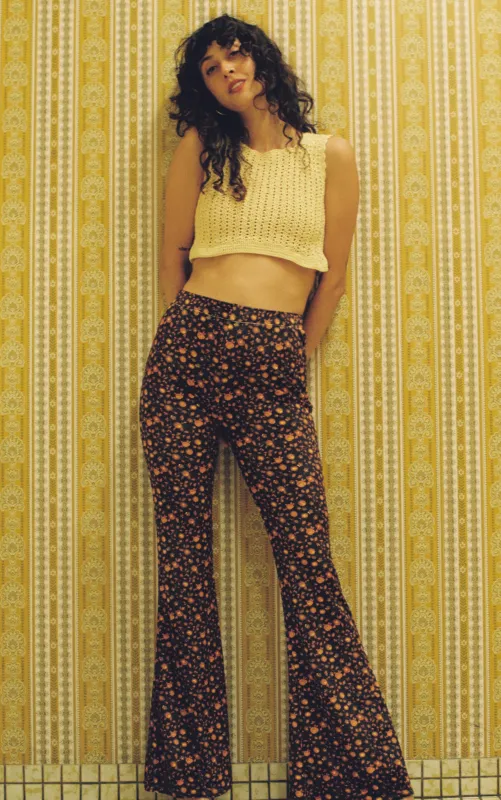 Clover Flares - Golden Brown Velvet made by Flare Street