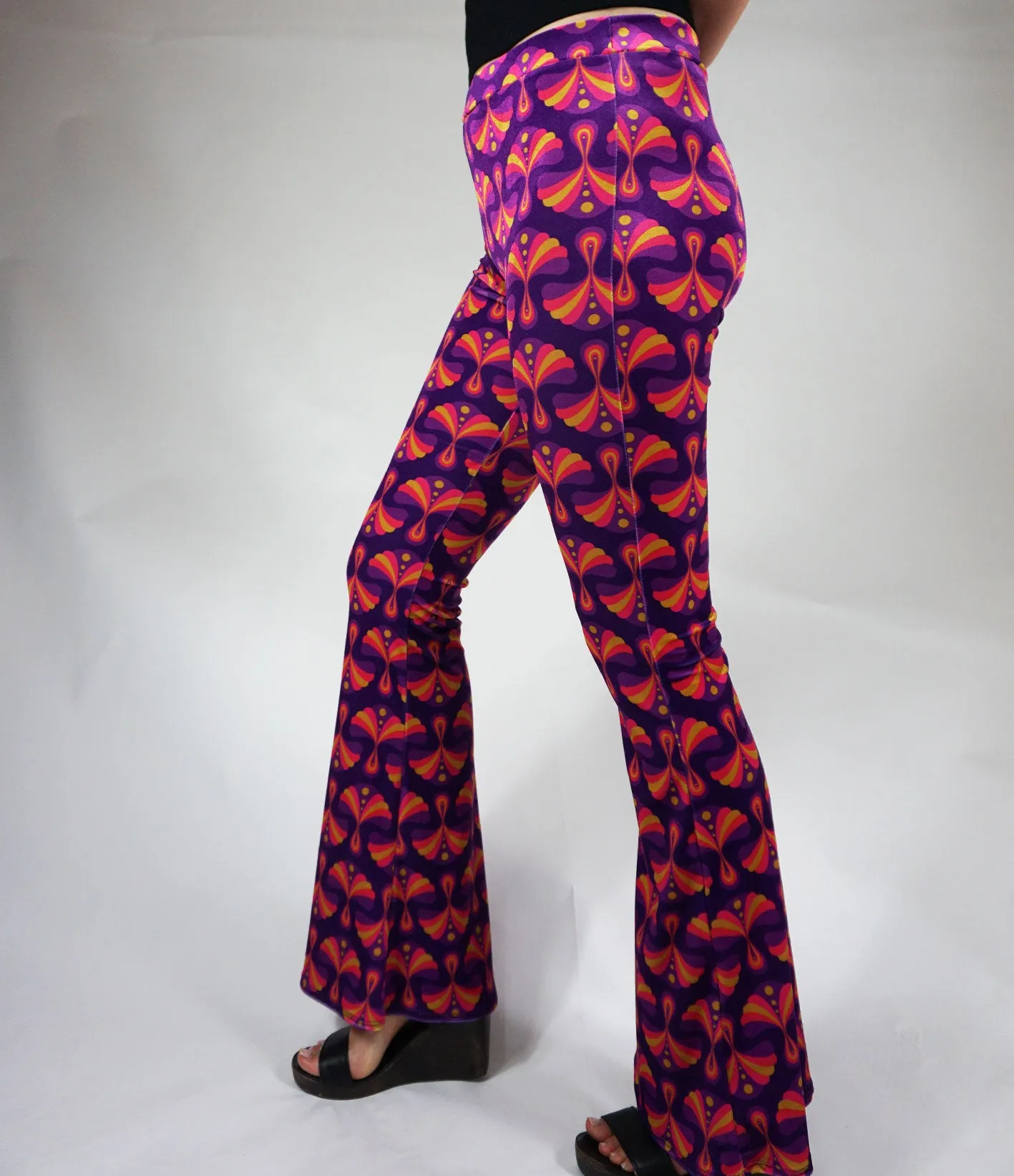 Etta Flares - Magenta Pink Velvet sold by Flare Street product image thumbnail 3