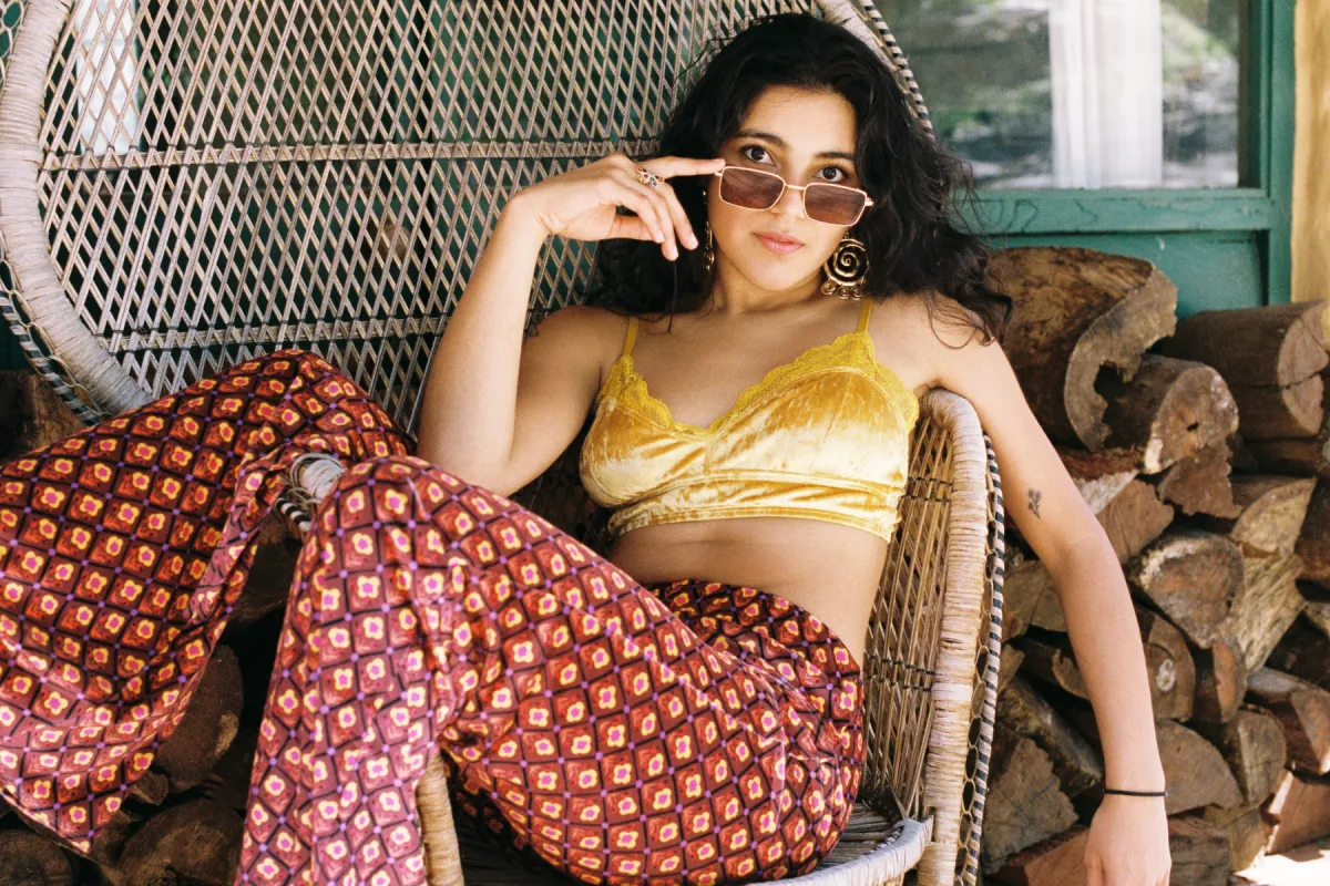 Christobel Wide Leg Flares in Purple sold by Flare Street