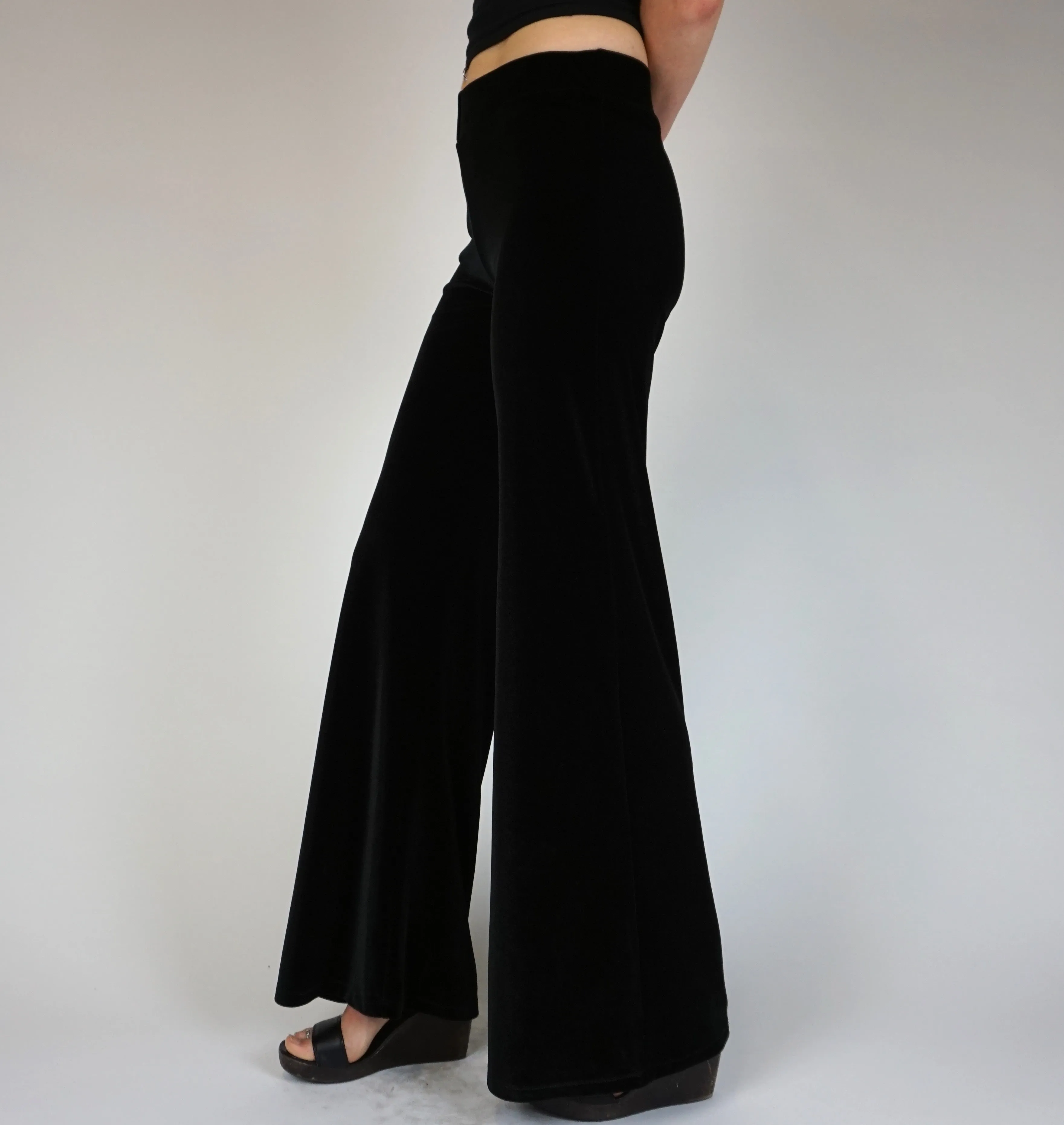 Plain Velvet Flares - Wide Leg Black sold by Flare Street product image thumbnail 3
