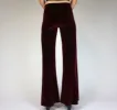 Plain Velvet Flares - Wide Leg Burgundy Plum Wine sold by Flare Street