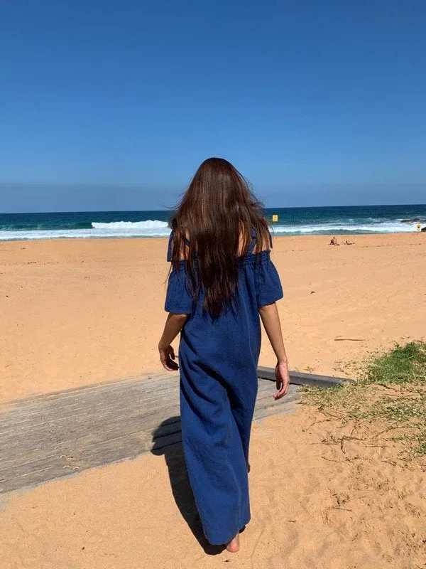 Tia Indigo Linen Jumpsuit sold by All the Wild Roses product image thumbnail 5