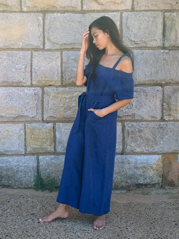 Tia Indigo Linen Jumpsuit sold by All the Wild Roses product image thumbnail 3