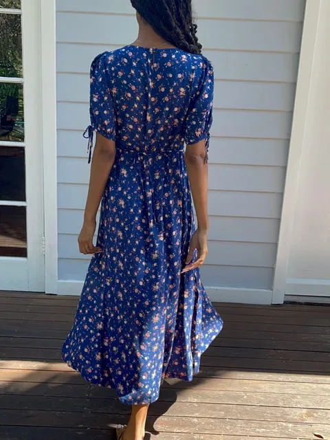 Dylan Blue Vintage Floral Midi Dress sold by All the Wild Roses product image thumbnail 4