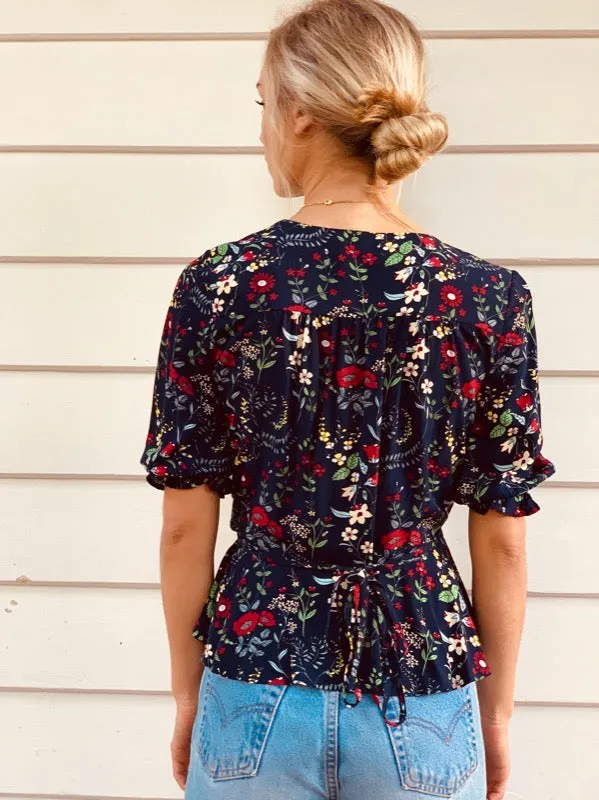 Lia Spiced Red Wrap Blouse sold by All the Wild Roses product image thumbnail 4