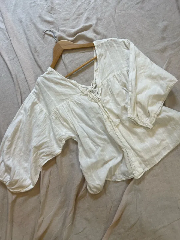 Natalia White Cotton Blouse sold by All the Wild Roses