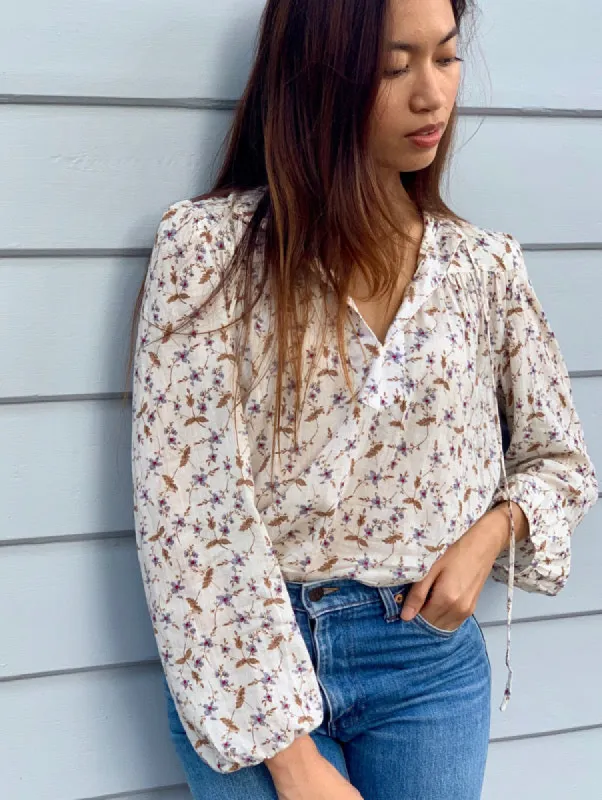 Joni Vintage Print Cotton Top sold by All the Wild Roses