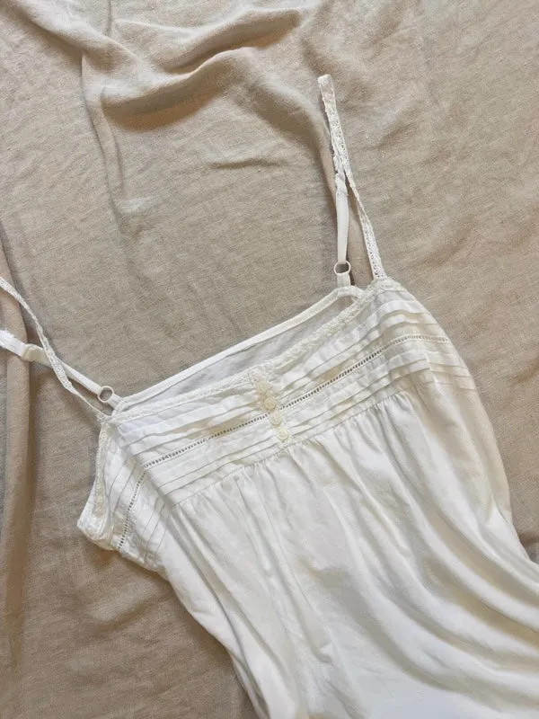Vintage White Crop Cotton Camisole 1 sold by All the Wild Roses product image thumbnail 2