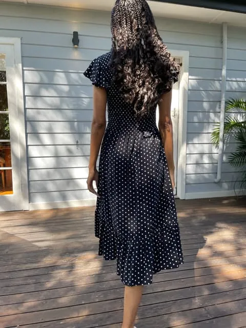 Bridie Black Polka-Dot Midi Dress sold by All the Wild Roses product image thumbnail 5
