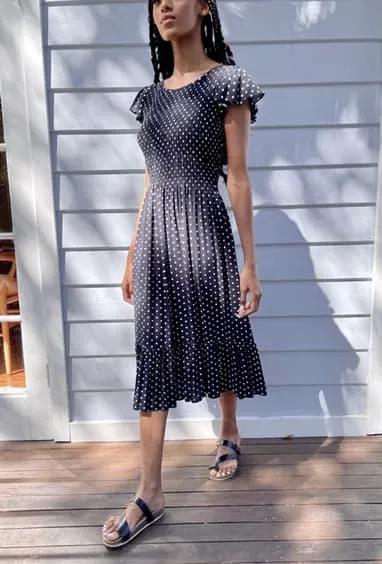 Bridie Black Polka-Dot Midi Dress sold by All the Wild Roses product image thumbnail 3