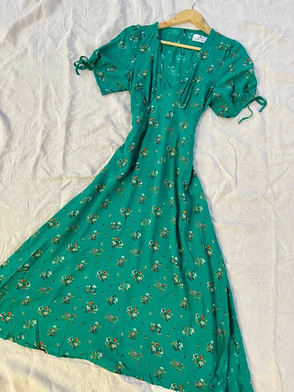 Dylan Green Vintage Floral Midi Dress sold by All the Wild Roses