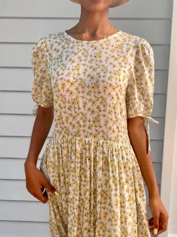 Cecilie White Cotton Floral Dress sold by All the Wild Roses