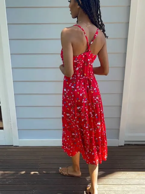 Nila Red Floral Dress sold by All the Wild Roses product image thumbnail 2