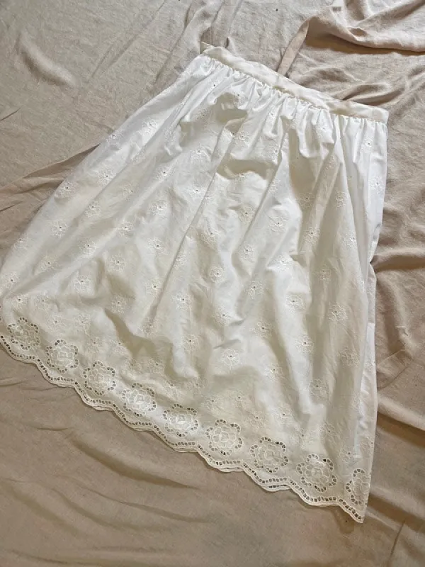 Vintage White Cotton Embroidered Skirt 3 sold by All the Wild Roses
