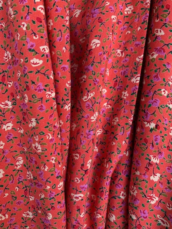 Lia Red Clay Vintage Floral Wrap Dress sold by All the Wild Roses product image thumbnail 3
