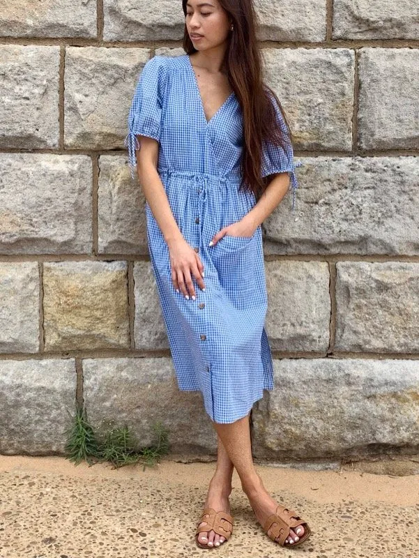 Gaia Blue Gingham Dress (Pre-Order) sold by All the Wild Roses product image thumbnail 3
