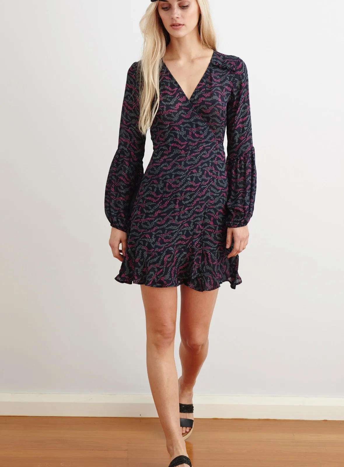 Margot Long Sleeve Short Wrap Dress sold by All the Wild Roses product image thumbnail 5