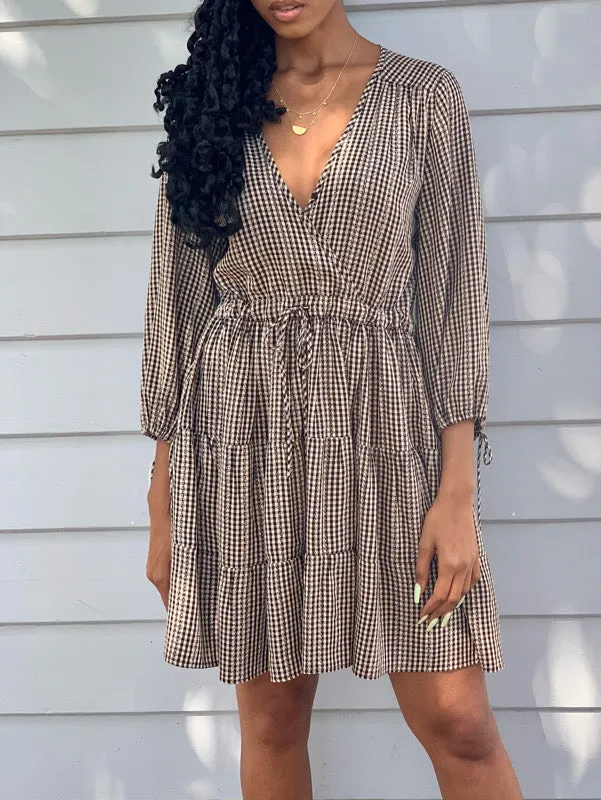 Priya Long Sleeve Gingham Dress sold by All the Wild Roses product image thumbnail 5