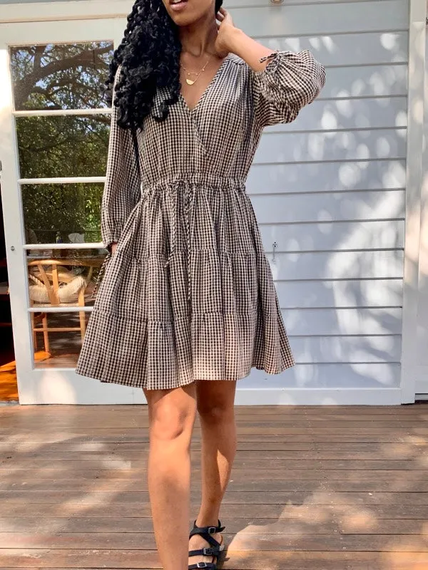 Priya Long Sleeve Gingham Dress sold by All the Wild Roses