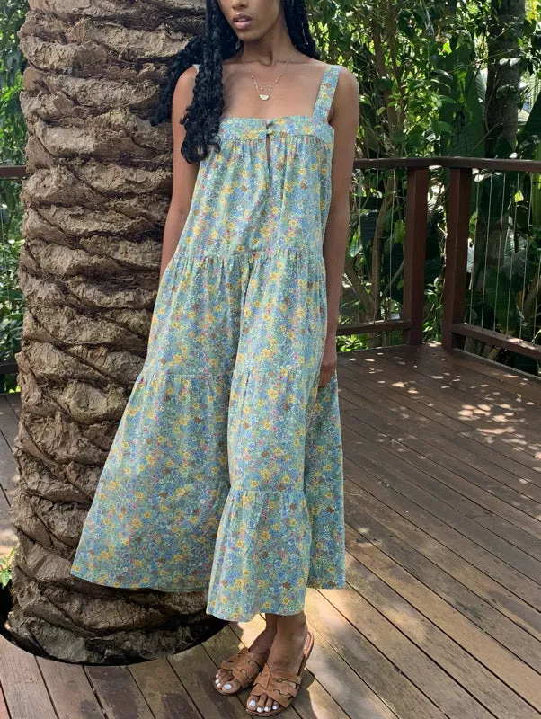 Arabella Vintage Green Floral Cotton Dress sold by All the Wild Roses product image thumbnail 5