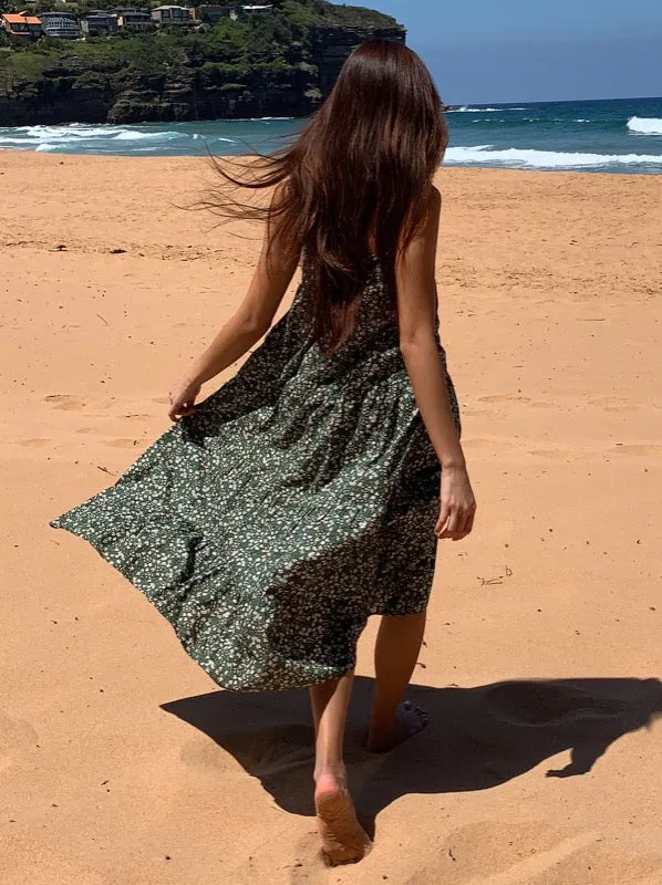 Arabella Vintage Green Floral Cotton Dress sold by All the Wild Roses product image thumbnail 3