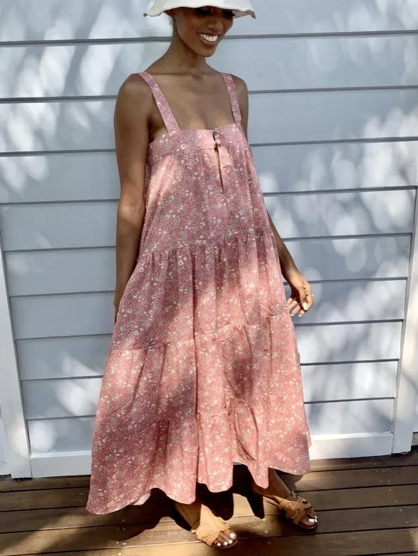 Arabella Golden Floral Cotton Dress sold by All the Wild Roses product image thumbnail 3