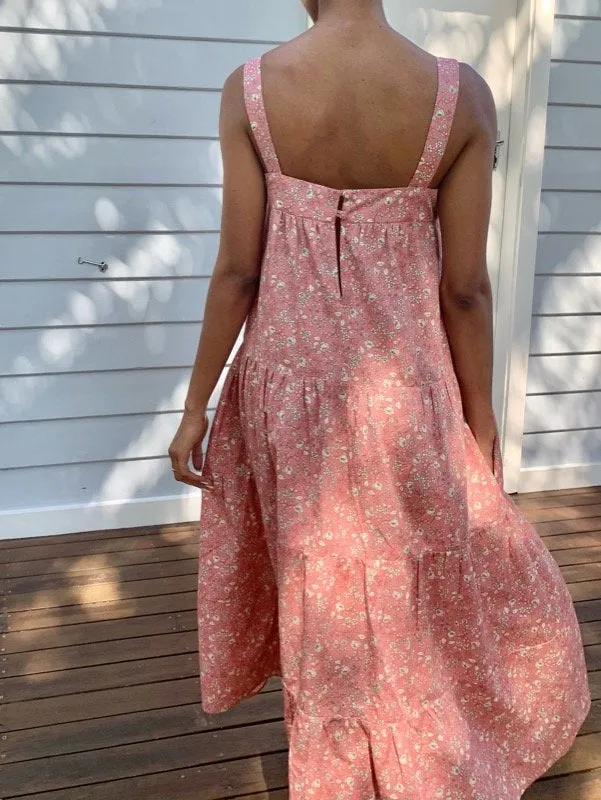 Arabella Golden Floral Cotton Dress sold by All the Wild Roses product image thumbnail 2