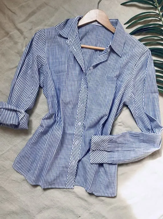 Birkin Linen Black Stripe Shirt sold by All the Wild Roses product image thumbnail 2