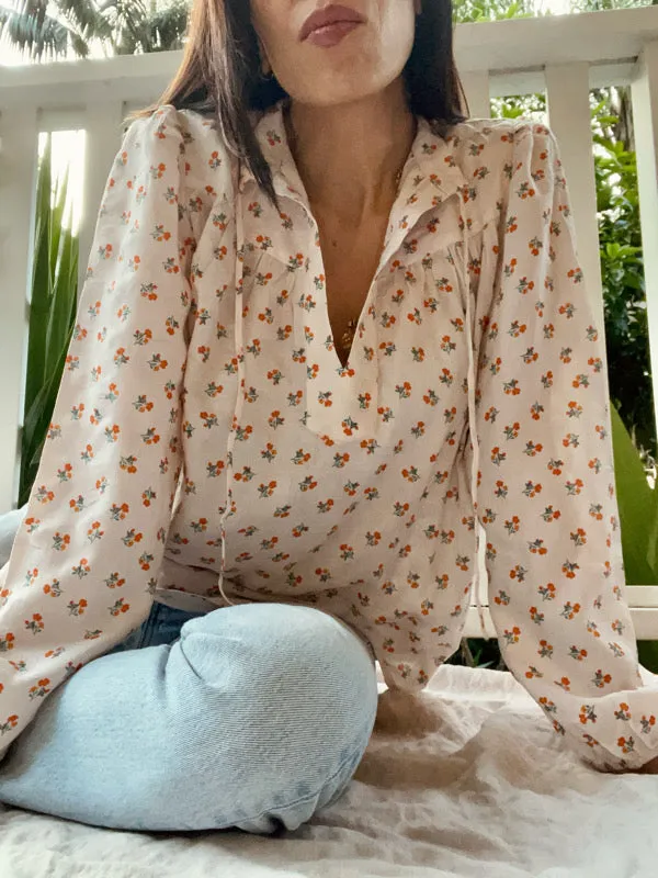 Joni White Floral Cotton Top sold by All the Wild Roses