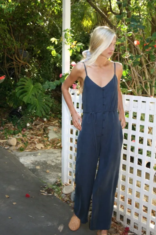 Kaia Tencel Navy Jumpsuit sold by All the Wild Roses