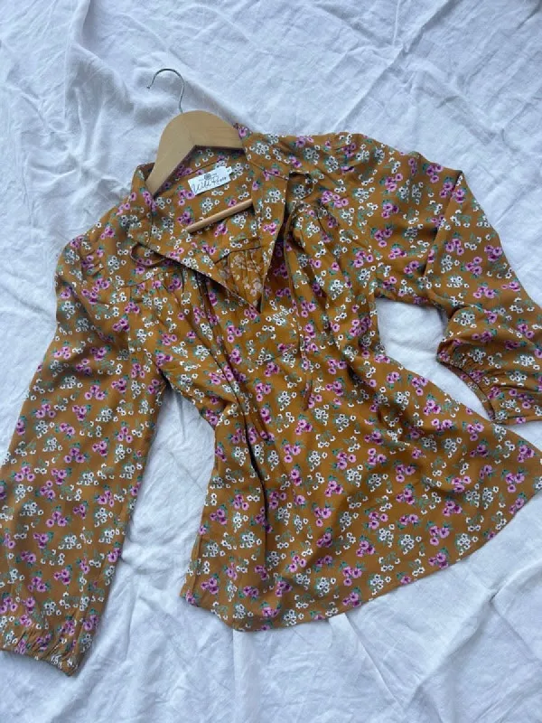 Joni Golden Floral Blouse sold by All the Wild Roses