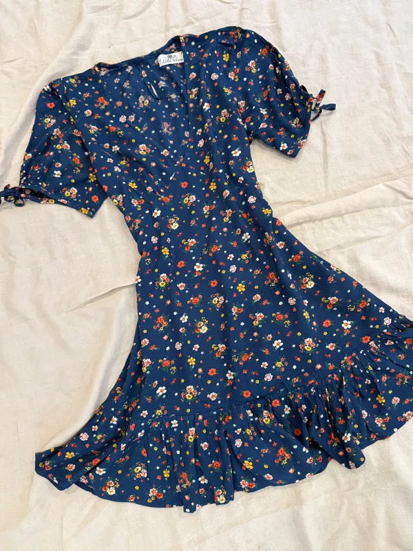 Dylan Blue Floral Short Dress sold by All the Wild Roses