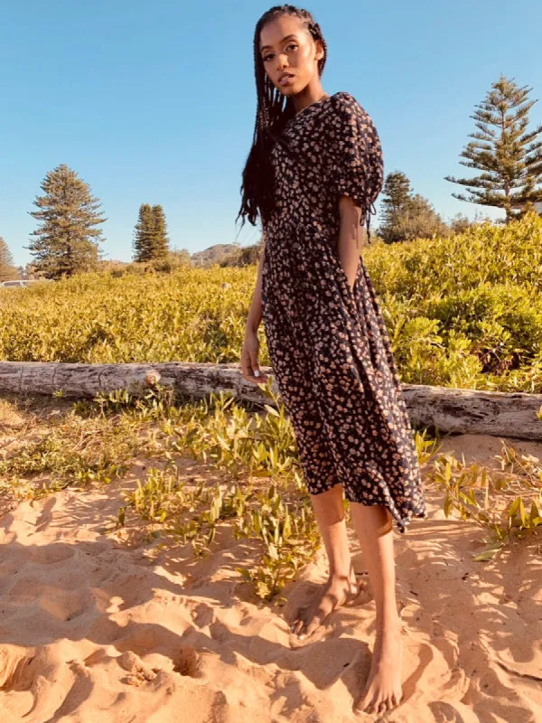 Cecilie Vintage Floral Midi Dress sold by All the Wild Roses